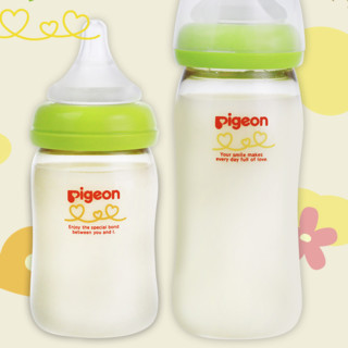 Pigeon 贝亲 PPSU奶瓶 240ml 绿色 M 3月+