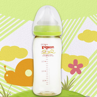 Pigeon 贝亲 PPSU奶瓶 240ml 绿色 M 3月+