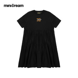 Mini Cream女装秋冬撞色字母眼睛图案刺绣休闲连衣裙8171XXE