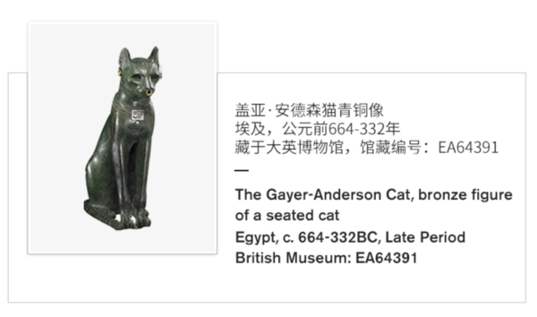 大英博物馆 盖亚·安德森猫系列 车载号码牌摆件