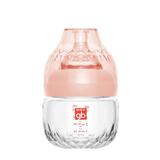 gb 好孩子 铂金系列 B80443 玻璃奶瓶 120ml 藕粉 0月+