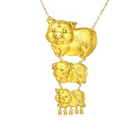 LUKFOOK JEWELLERY 六福珠宝 Beloved囍爱系列 A03G30207G3-TB 金猪足金项链