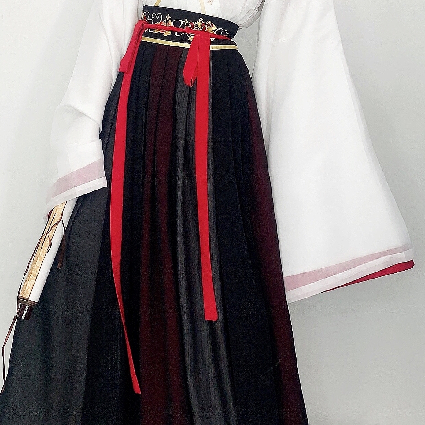 羽月司衣局 晋制汉服 世无双 男女款十二破裙 SS2030 黑色 S