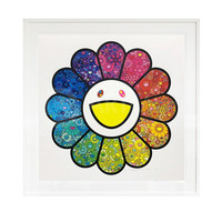 墨斗鱼艺术 村上隆《Flower forest》50x50cm 2021 丝网版画 白色实木框