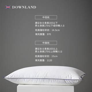 Downland瑭 鹅绒鹅毛复合枕颈椎枕五星级酒店专用