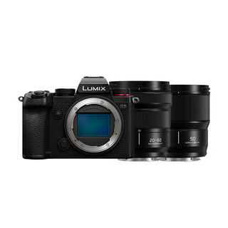 Panasonic 松下 LUMIX S5K 全画幅 微单相机 黑色 Lumix S 20-60mm F3.5 变焦镜头+50mm F1.8 定焦镜头 双头套机
