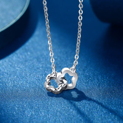 老庙黄金老庙pt950铂金圆满四叶草铂金项链