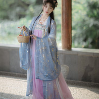 赋南歌 汉服 沉香 女士大袖衫齐胸襦裙 S