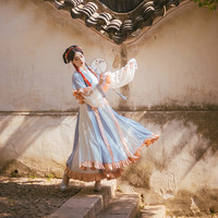 赋南歌 晋制汉服 南昭辞 女士半袖上襦十二破交窬裙 S