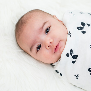 Lulujo Baby LJ110 婴儿包巾 熊猫 120*120cm