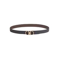 Salvatore Ferragamo 菲拉格慕 GANCINI系列 男士牛皮革板扣腰带 0694530 黑/咖 105