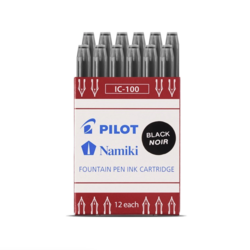 PILOT 百乐 日本百乐（PILOT）可替换钢笔墨胆 钢笔替芯墨水胆 IC-100 黑色 12支装