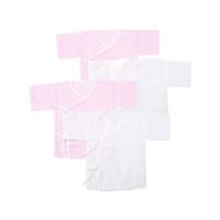 Purcotton 全棉时代 婴儿纯棉纱布和袍 短款 4件装 粉色+白色 59cm
