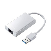 SANWA SUPPLY 山业 局域网适配器 USB3.1-LAN转换 USB集线器 1端口 便于携带