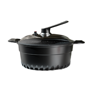 MEHDE 迈赫德 微压系列 炖锅(24cm、4.5L、铝合金、黑色)