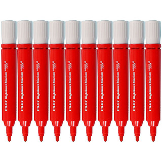 PILOT 百乐 日本百乐（PILOT）WBMAR-12L 大容量白板笔 水性可擦 粗杆记号笔 物流标记笔 红色 10支装