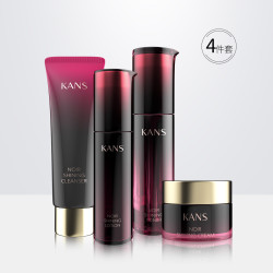 kans韩束黑耀晶净润四件套洁水乳面霜护肤套装滋润
