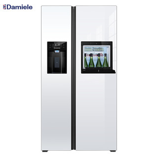 英国达米尼573L双开门冰箱对开门带制冰机冰箱家用变频风冷带吧台