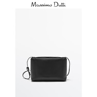 Massimo Dutti 双拉链皮革女士时尚休闲斜挎包 06936644800