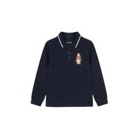 Hush Puppies 暇步士 HPPQBD22CP500 男童长袖POLO衫 藏蓝 160cm