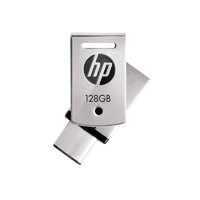 HP 惠普 128GB U盘 USB3.1 Type-C+A 两用银色 HPFD5000M-128 小巧便携 使用简单