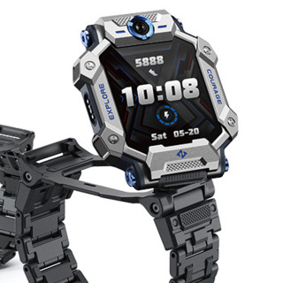 小天才 Z7 4G智能手表 皓月银表壳 黑色D251硬胶表带（GPS、北斗、心率）