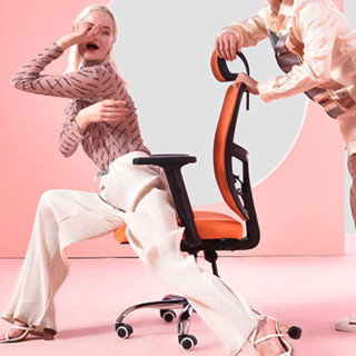 Gedeli 歌德利 轻办公系列 G19 人体工学电脑椅 马卡龙橙 乳胶坐垫+钢制脚款