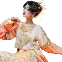 抚绸衣庄 汉服 罗珊娜 女士坦领上襦对襟半臂 金橙色 L