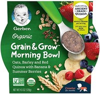 Gerber 嘉宝 Up Age 谷物&amp;成长 晨间燕麦，大麦和红色藜麦，含香蕉和夏季浆果，8包
