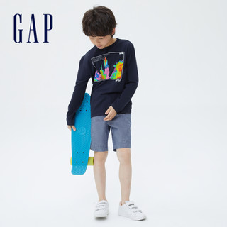 Gap男童纯棉长袖T恤647999秋季新款童装儿童上衣