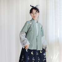二木家 汉服 无常 女士半臂 茶绿色 L