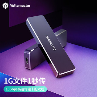 Yottamaster M.2 NVMe移动硬盘盒USB3.1固态硬盘盒SSD外置盒全铝外壳 10Gbps NVMe雷速硬盘盒 商务黑PCM2