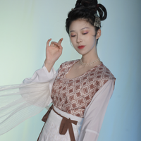 沉香画舫 唐制汉服 大唐西域系列 梵 女士坦领半臂 走秀款 S