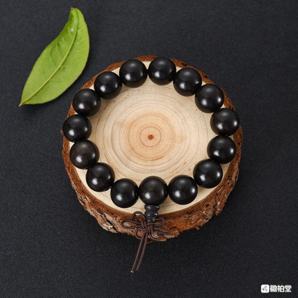 天然黑檀木佛珠手串15mm15颗密度大收藏价值高自带馈赠好礼