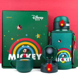 Disney 迪士尼 儿童水杯  一杯三盖316材质宝宝保温杯男女学生防漏户外运动水壶 礼盒装 600ML米奇