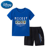 Disney 迪士尼 男童夏装套装儿童短袖短裤2021新款男孩儿衣服套装两件套潮