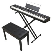 PLUS会员：CASIO 卡西欧 CDP系列 CDP-S110BK 电钢琴 88键重锤 黑色 便携款+X架