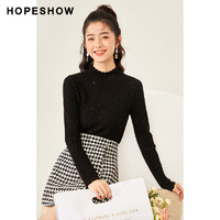 HOPESHOW 红袖 90121320102Y 2021新款女装半高领毛衣