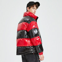 MARK FAIRWHALE 马克华菲 羽绒服男冬季新款潮流帅气红黑撞色立领外套