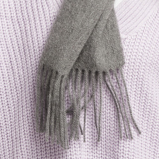 LENGKEORL 凌克 高原纺织系列 男女款纯羊毛围巾 LKPJH11 深灰色 200*40cm