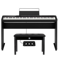 CASIO 卡西欧 PX系列 PX-S3000BK 电钢琴 88键 黑色 单机+琴架+三踏板