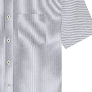 FIRS 杉杉 男士短袖衬衫 FQC212NJFD01 灰条纹 40