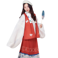 ZHUOSTUDIO 灼月庭 汉服 风月宝鉴 女士对襟短比甲 红色 S