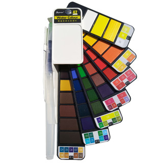 秀普（Superior）固体水彩颜料套装42色学生设计手绘便携分装工具透明水彩画颜料套装 SC42P