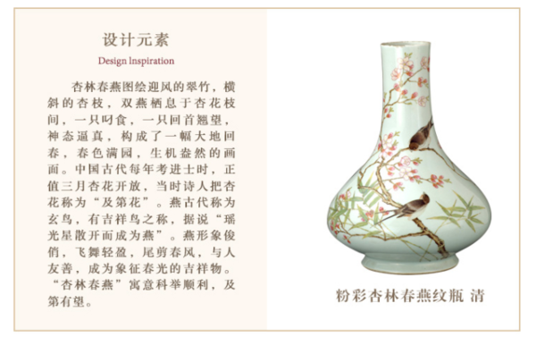 中国国家博物馆 杏林春燕钥匙扣 6.7x3.1cm 中国风创意挂件