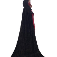 花虚坞 汉元素 女士斗篷防晒衫 走秀款 黑色