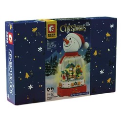 SEMBO BLOCK 森宝积木 圣诞节系列 601162 雪人圣诞音乐盒