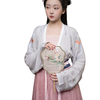 春拾记 汉服 粉黛 女士对襟短衫 银灰色 L