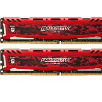 BALLISTIX 铂胜 DDR4 2666MHz 台式机内存 马甲条 红色 16GB 8GBx2 BLS2K8G4D26BFSEK