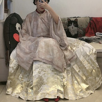 江城记汉服 明制汉服 喵呜打架 女士马面裙 白色 S